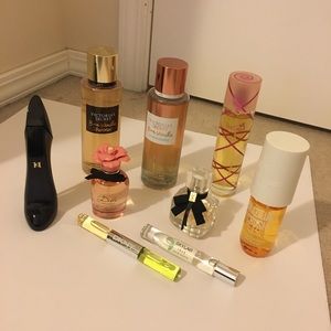 Lot of 9 Assorted perfumes and body mists. DKNY, Carolina Herrera, YSL, etc!!!